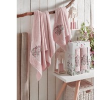FLORAL розовый Набор махровых полотенец 2х предметный