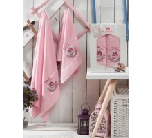 Набор махровых полотенец 2х предметный ROSE светло-розовый
